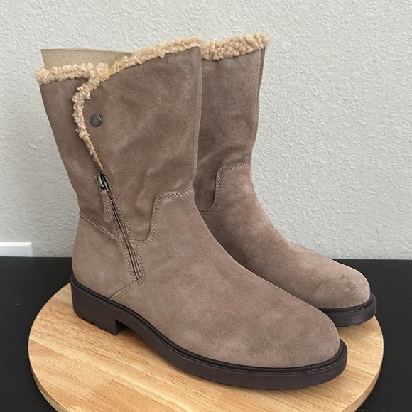 Clarks Collection Warm-Lined Suede Mid Boots - Opal Zip - Picture 2 of 6
